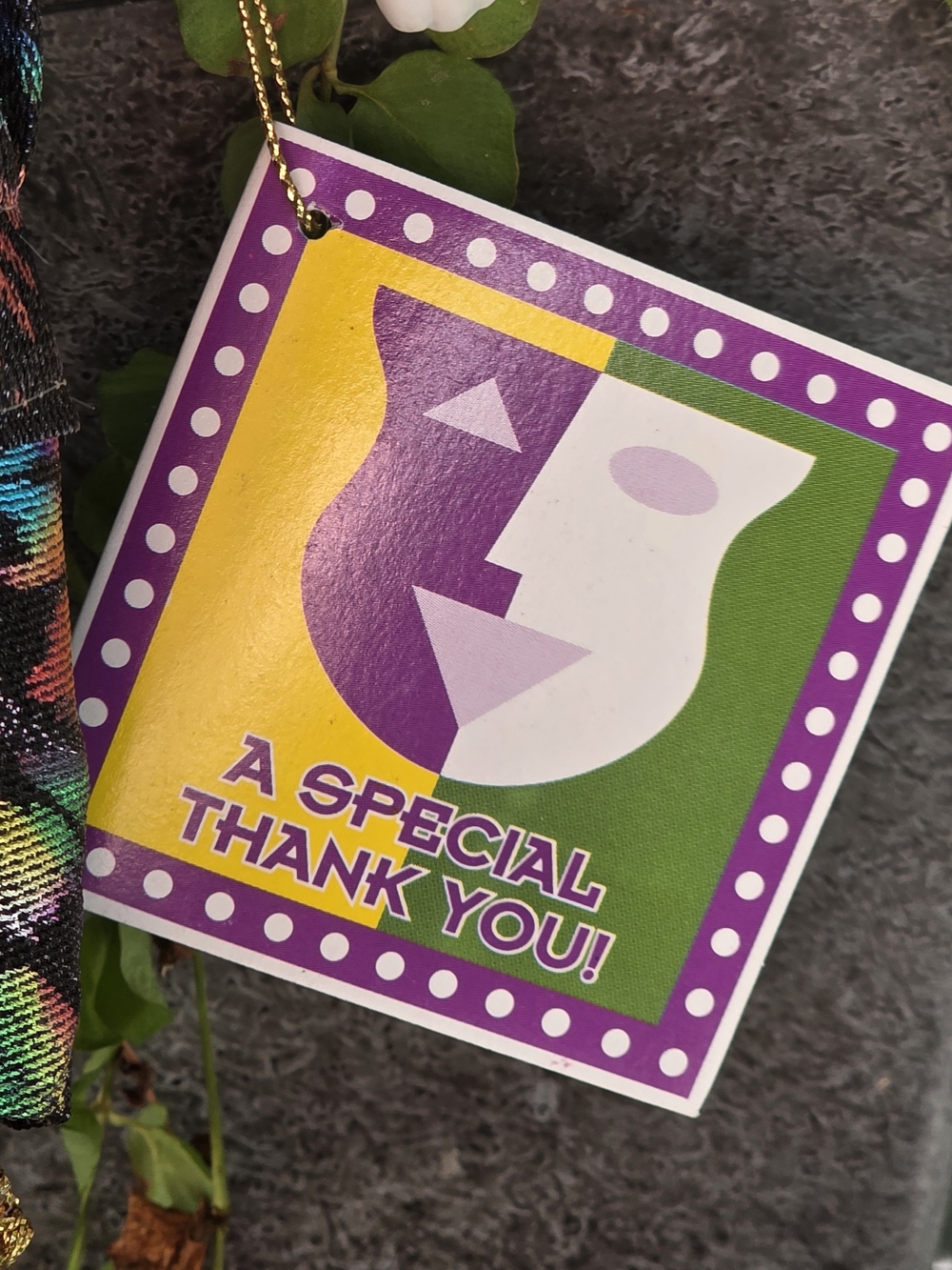 Mardi Gras Jester Doll ~ Iridescent Fuchsia and Multi-Color - Picture 7 of 13